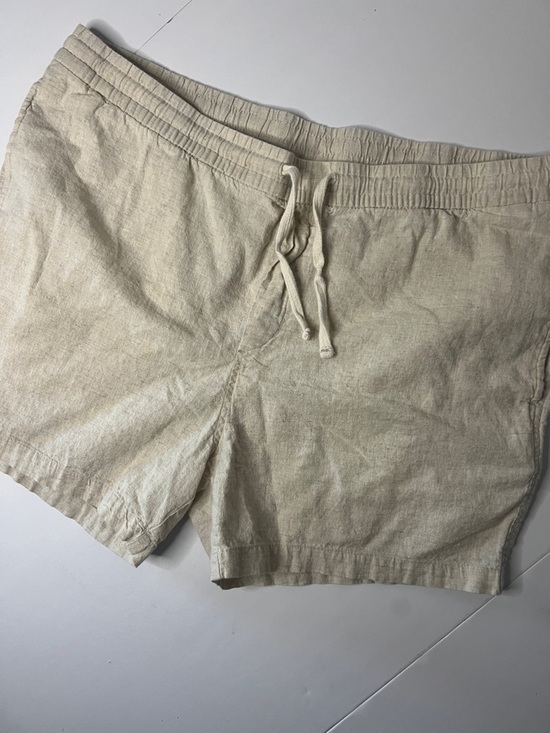 H&M Pants - H&M Neutral Beige Linen-Blend Elastic Waist Shorts size XL